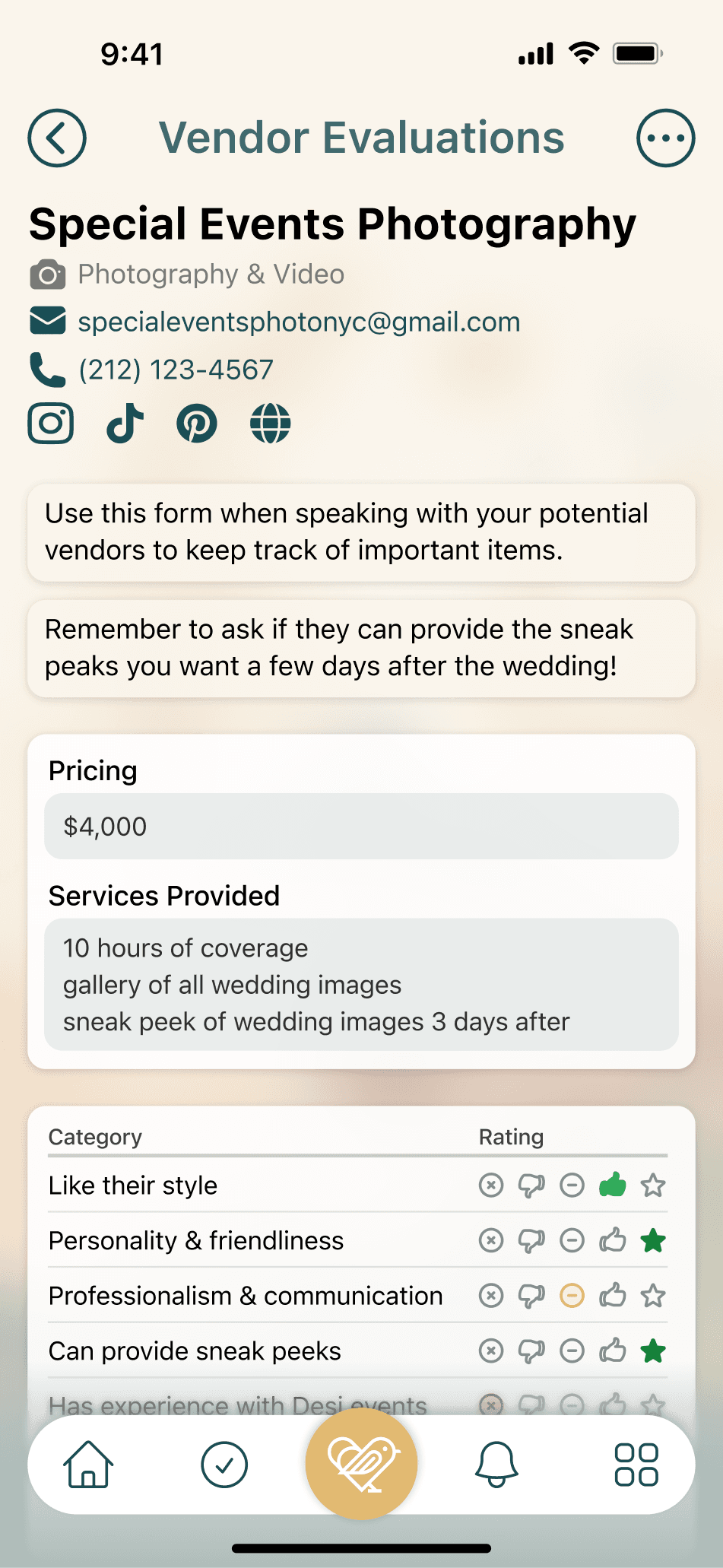 Prema Vendor Evaluation